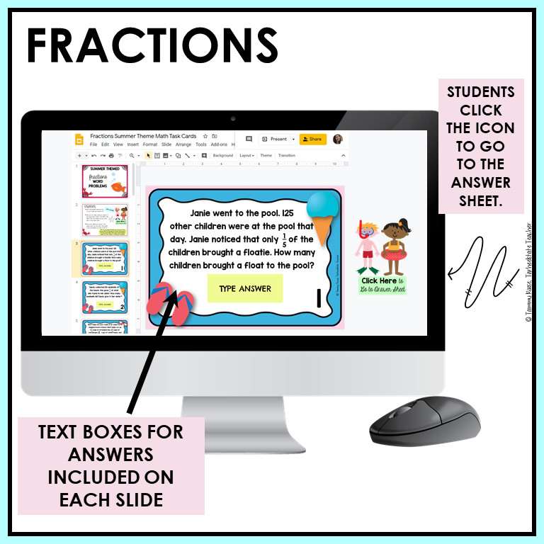 4th Grade Math Review Test Prep Task Cards Bundle Print and Google Slides