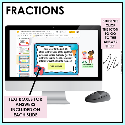 4th Grade Math Review Test Prep Task Cards Bundle Print and Google Slides