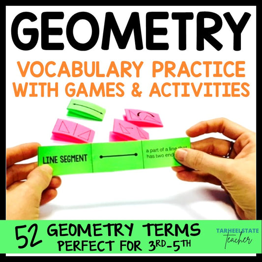 Geometry vocabulary practice with games and activities