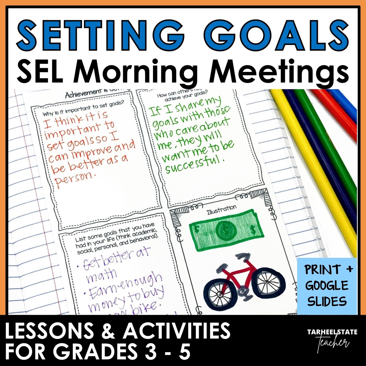 Goal Setting Social Emotional Learning Unit with Morning Meeting Slides