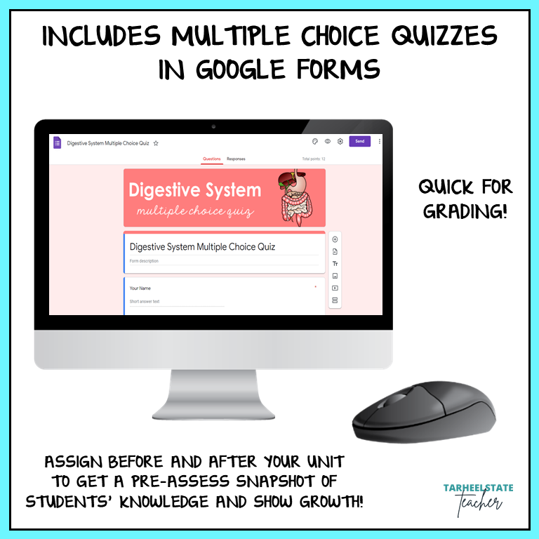 human body multiple choice quiz on google forms