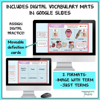 human body google classroom activity match pictures and definitions