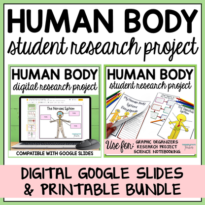 Human body systems student research project in print and digital