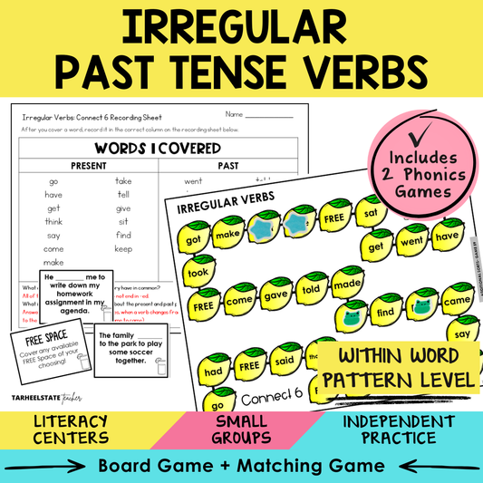 Irregular Past Tense Verbs Sort 59 Within Word Pattern Games cover