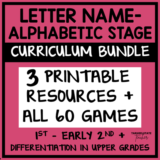 Spelling activities, worksheets, games, and resources for the classroom and at-home practice for spellers in the Letter Name-Alphabetic stage.