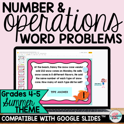 4th Grade Math Review Test Prep Task Cards Bundle Print and Google Slides