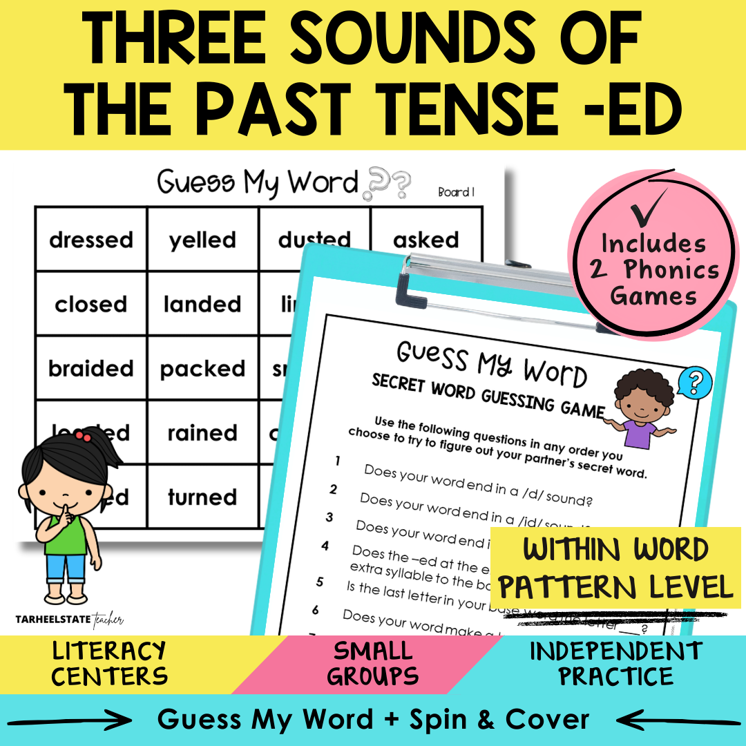 Three Sounds of the Past Tense -ED Sort 58 Within Word Pattern Games cover