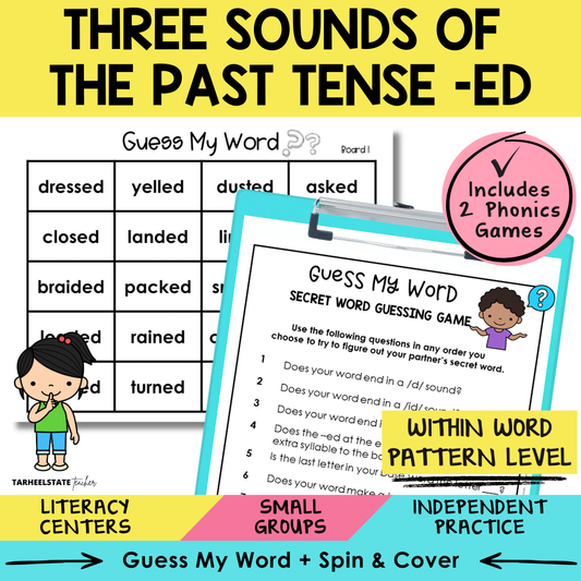 Three Sounds of the Past Tense -ED Sort 58 Within Word Pattern Games cover