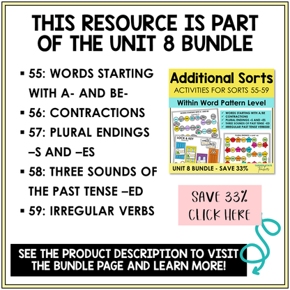 Within Word Pattern Unit 8 additional sorts bundle contents