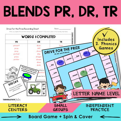 Blends PR, DR, TR Sort 31 Letter Name Games cover