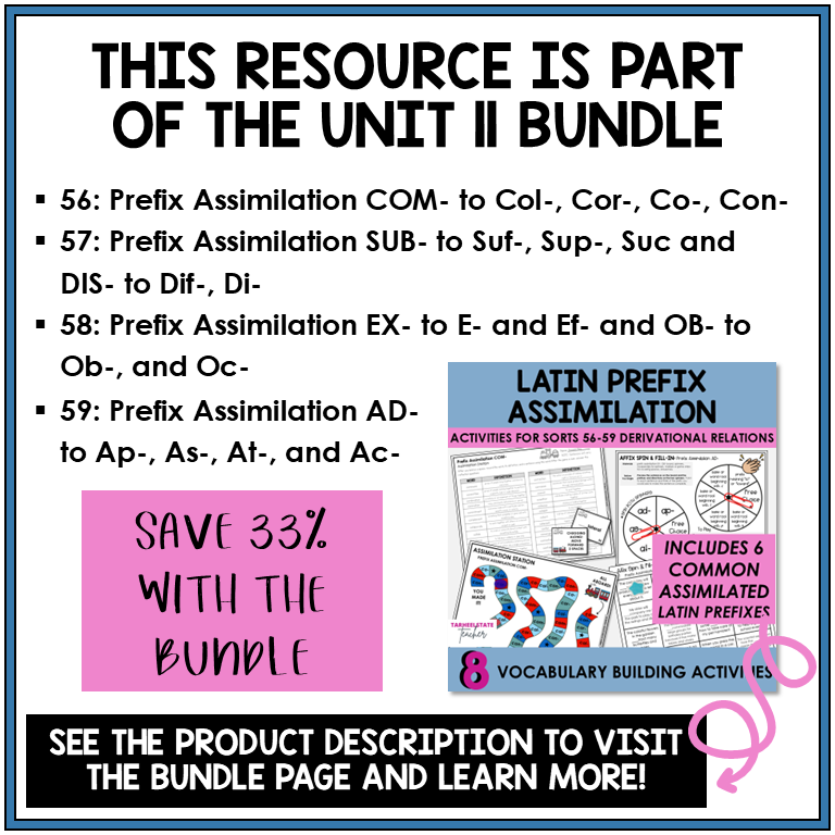 Derivational Relations Unit 11 bundle contents