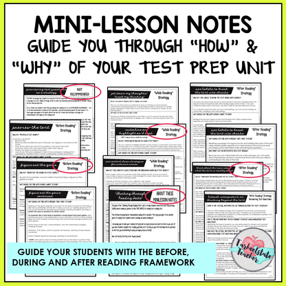 Mini-lesson notes guide through 'How' & 'Why' of test prep unit