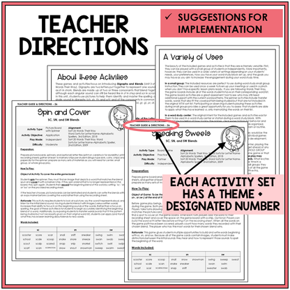 Teacher directions and ideas for extending the picture boards