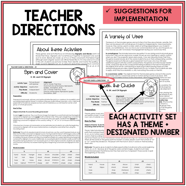 Teacher directions and ideas for extending the picture boards