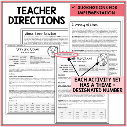 Teacher directions and ideas for extending the picture boards