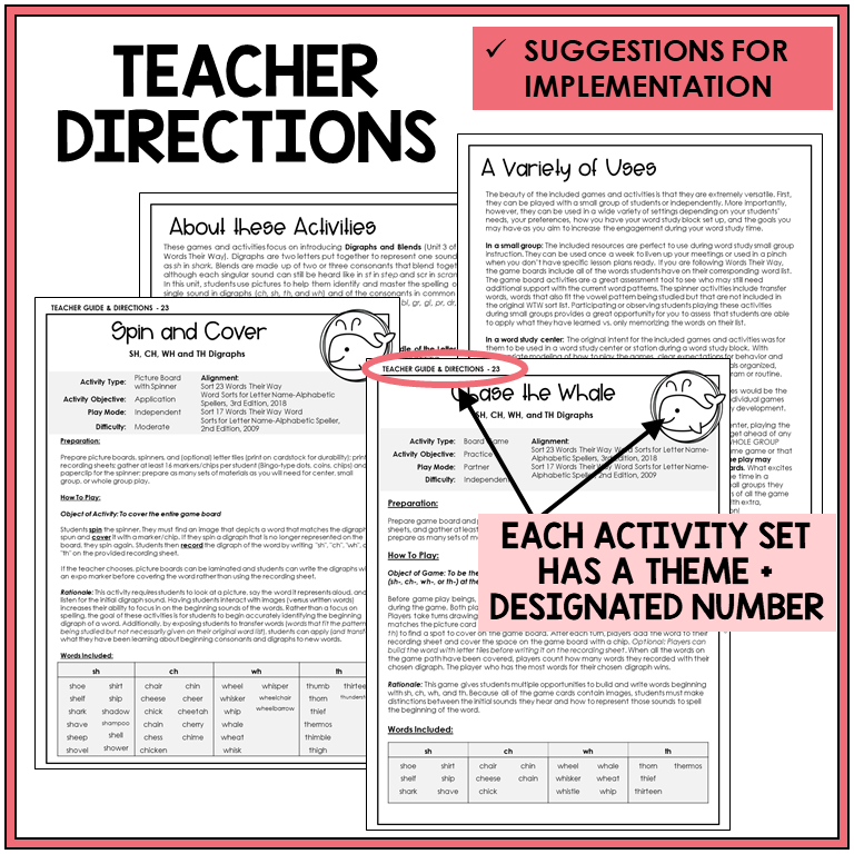 Teacher directions and ideas for extending the picture boards