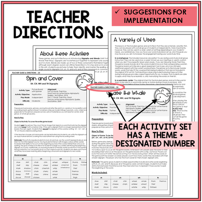 Teacher directions and ideas for extending the picture boards