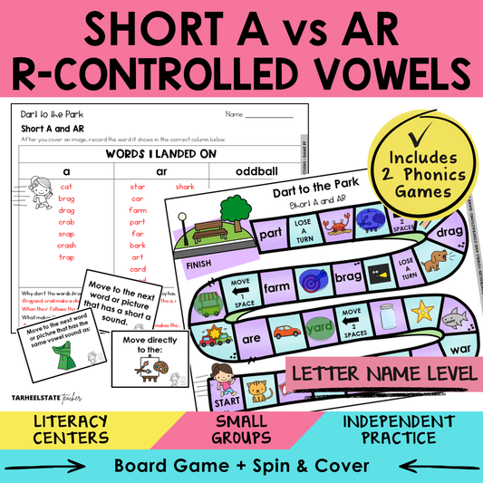 Short A vs AR R-Controlled Vowels Sort 59 Letter Name Games cover