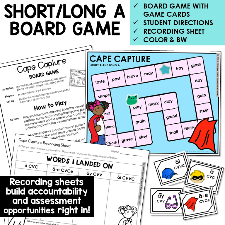 Short A and long A spelling games preview 4