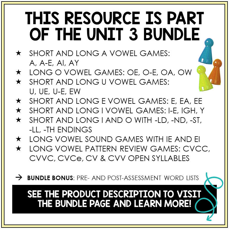 Within Word Pattern Unit 3 bundle contents