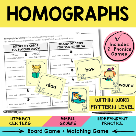 Homographs Sort 54 Within Word Pattern Games cover