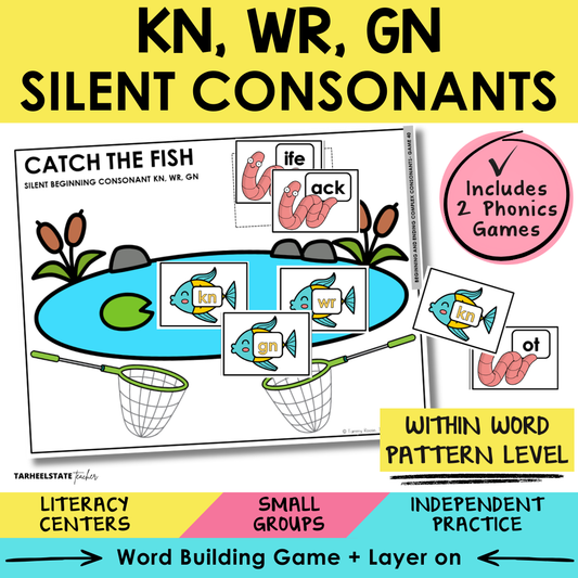 KN, WR, GN Silent Consonants Sort 40 Within Word Pattern Games cover