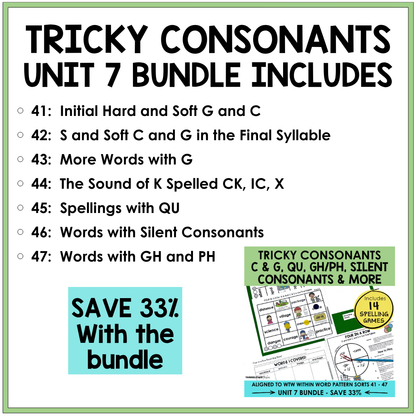 Engaging spelling games and activities for students working with tricky consonants in multisyllabic words in the Syllables and Affixes spelling stage.