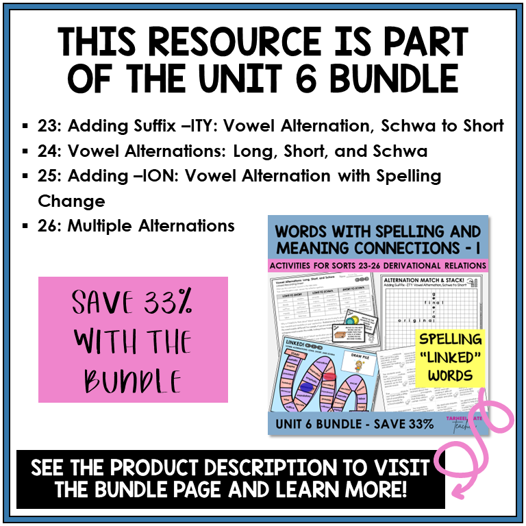 Derivational Relations Unit 6 bundle contents