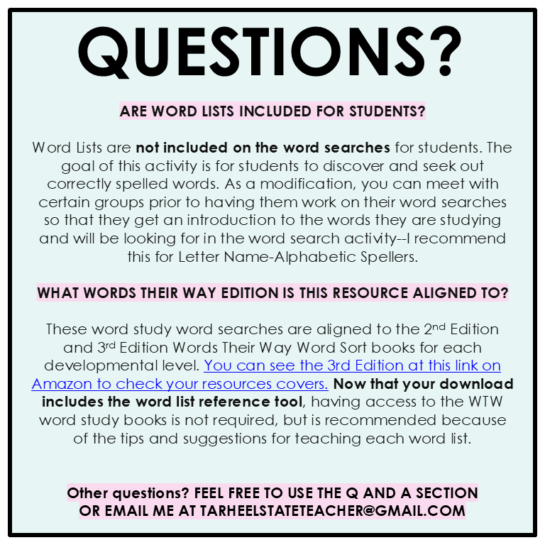 Syllables and Affixes Stage Activities Words Their Way Word Search | Wordsearch 3rd 4th Grade Spelling Activities