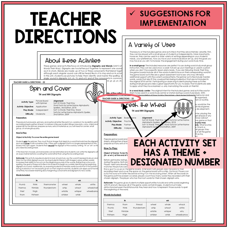 Teacher directions and ideas for extending the picture boards