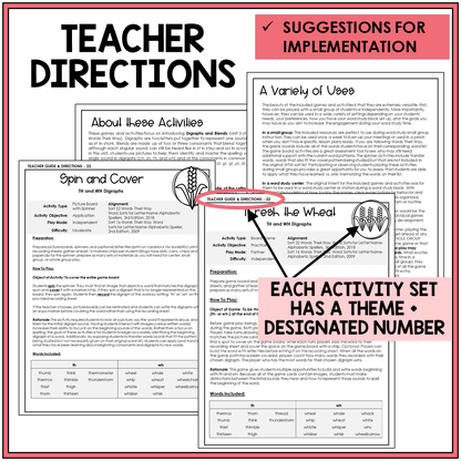 Teacher directions and ideas for extending the picture boards