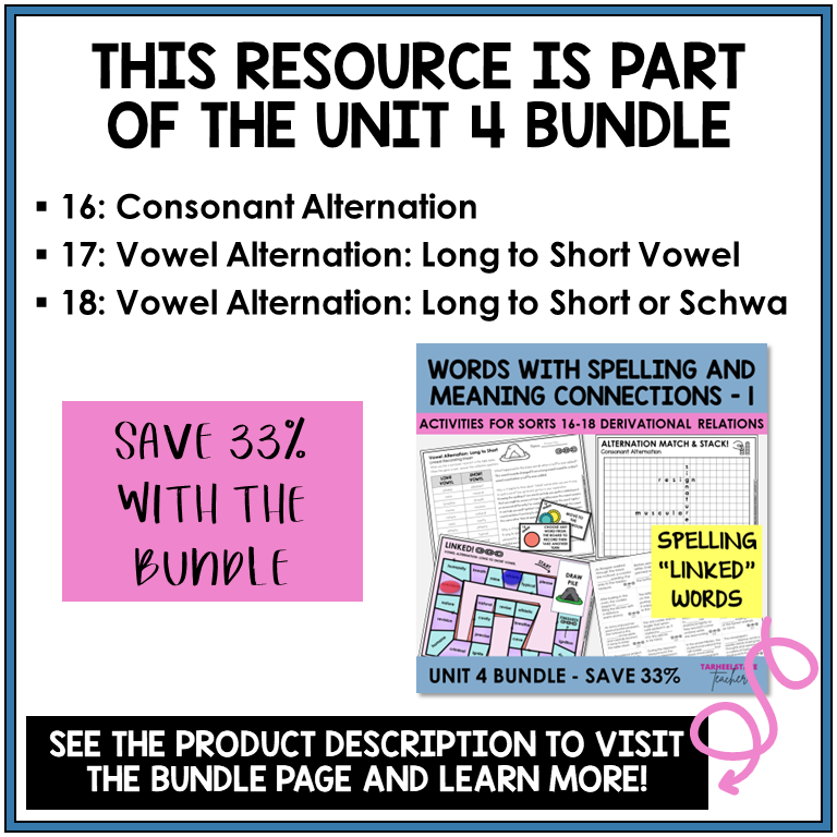 Derivational Relations Unit 4 bundle contents