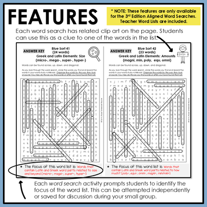 Example of word search activity with related clip art that students can use as a clue to jump start the word search and determine the focus of the word list