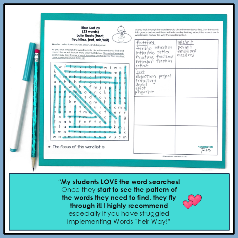 Increase student engagement by incorporating word search activities into your word study routine