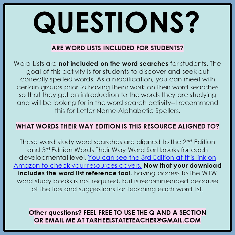 Derivational Relations Stage Activities Words Their Way Word Search | Wordsearch 4th 5th 6th Grade Spelling Activities